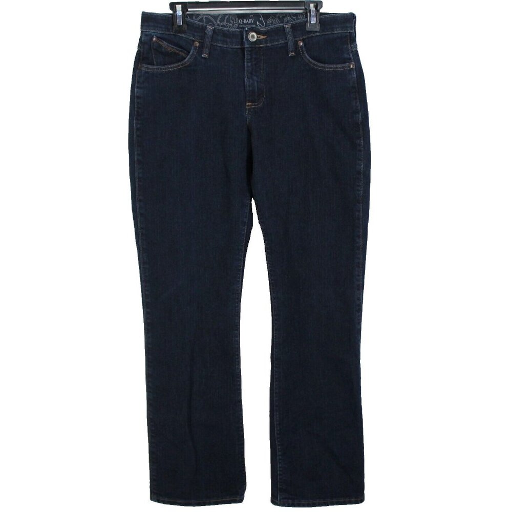 Wrangler Q Baby Bootcut Jeans Size 11/12 x 34 Dark Wash Blue Denim Mid Rise